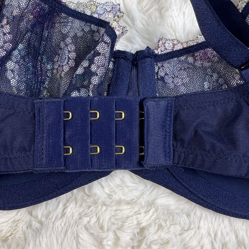 Victoria Secret Dream Angels Wicked Unlined Balconette Bra 32DD Blue Mesh NWT - Picture 6 of 6